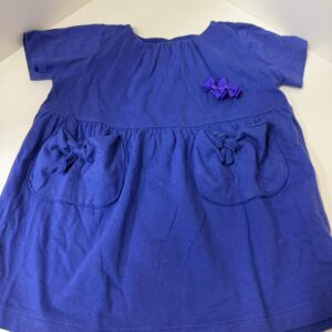 Vestido Azul com Bolsos e Laços (6-9 meses)
