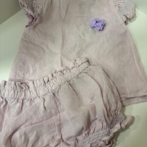Conjunto Bata e Shortinho Rosa Claro (1ano)