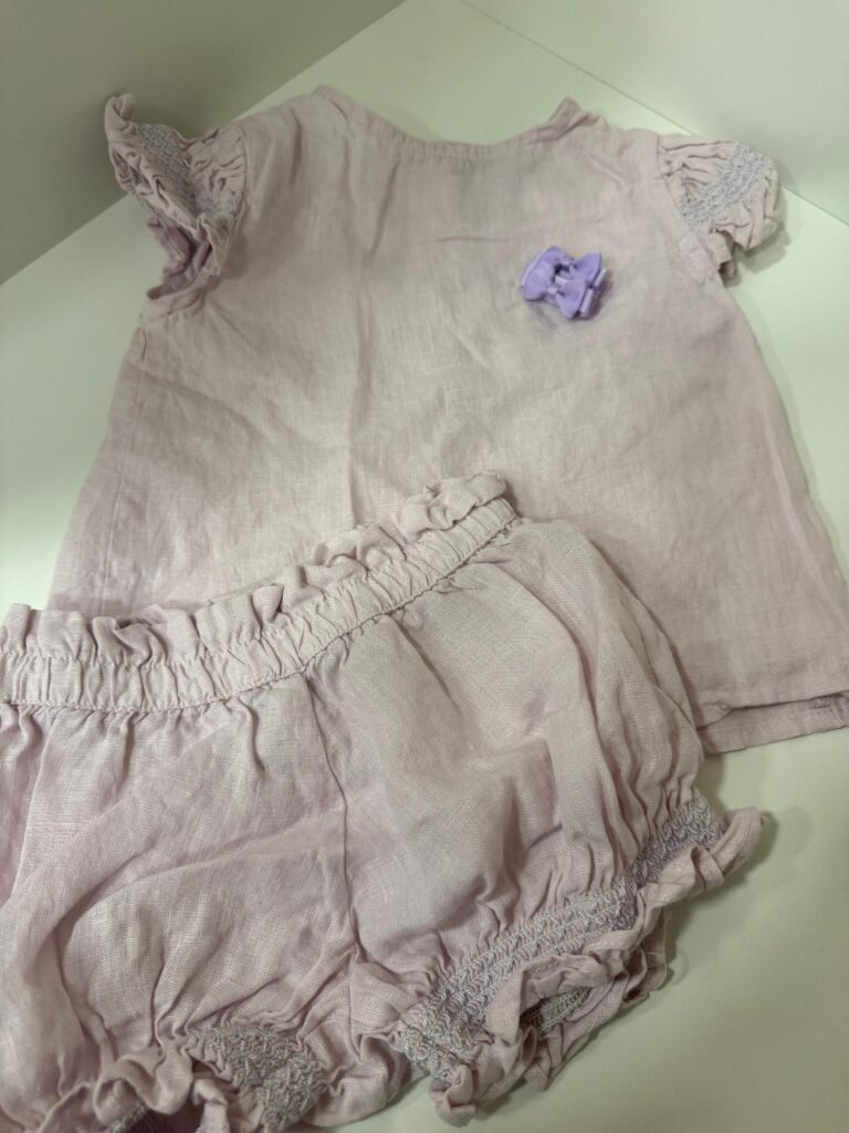 Conjunto Bata e Shortinho Rosa Claro (1ano)