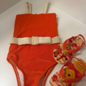 Maiô Infantil Laranja com Laço (2 anos)