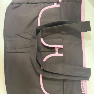 Bolsa Maternidade Preta com Detalhes Rosa