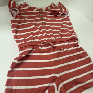 Macaquinho Listrado Terracota com Botões (2 anos)