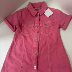 Vestido Jeans Rosa com Botões Frontais (12-18 meses)