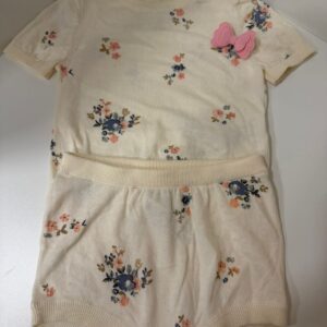 Conjunto Infantil Tricot Floral com Tapa Fralda (18 meses)