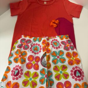 Pijama Infantil Blusa Coral e Short Estampado