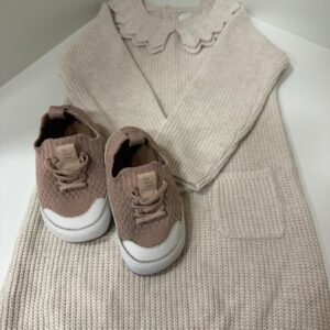 Vestido de Tricô Bege com Gola Trabalhada (18-24 meses)
