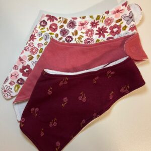 Kit 3 Babadores Bandana Floral