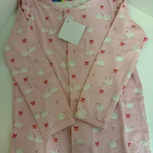 Pijama Rosa com Estampa de Cisnes com Imã (18-24 meses)