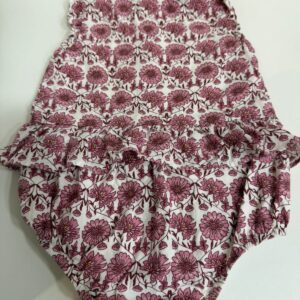 Macaquinho Infantil Floral Rosé com Babados (18-24 meses)