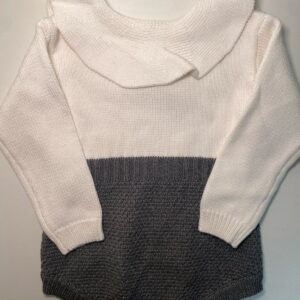 Macacão Tricort em Branco com Cinza