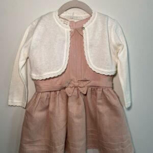 Vestido Rosa com Cardigan (1 ano)