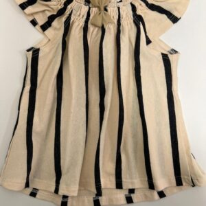 Vestido Listrado Bege e Preto
