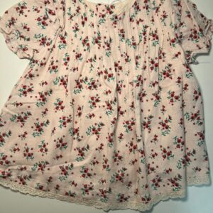Vestido Rosa com Flores (6-9 meses)