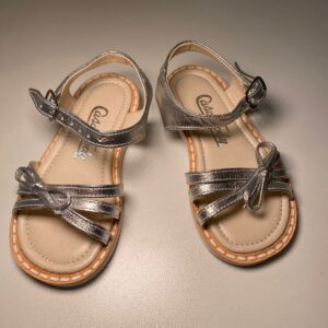 Sandália Infantil Prata com Laço (15cm)