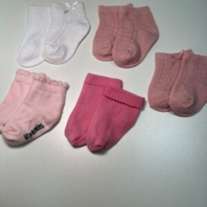 Kit de Meias Delicadas em Tons de Rosa (P/M)