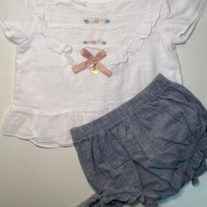 Conjunto Delicado Branco com Short Texturizado 🤍