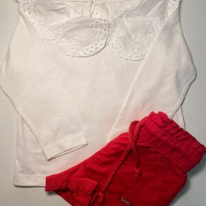 Conjunto Vermelho com Blusa Off White ❤️