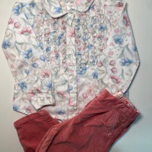 Conjunto Floral com Calça Rosé 💕