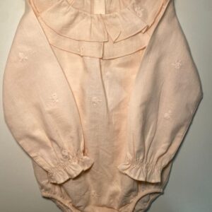 Body Rosé com Textura e Babados 