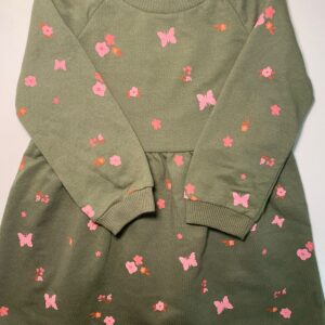 Vestido Infantil Verde Floral com Borboletas 🦋