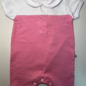 Body Infantil Off White Canelado com Bordado Floral