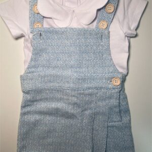 Conjunto Infantil Jardineira Azul com Body Gola