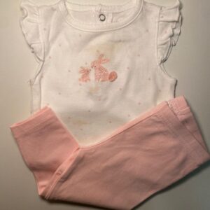 Conjunto de Body de Coelho com Calça Rosa