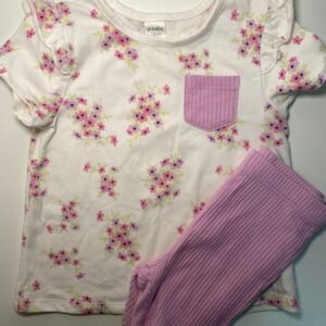 Conjunto Floral com Legging Lilás
