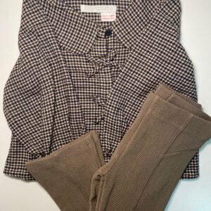 Conjunto Infantil Calça Pied-de-Poule + Blusa Canelada