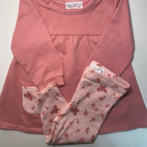 Conjunto Rosa com Calça Flores