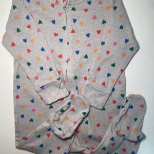Pijama Cinza com Corações Coloridos