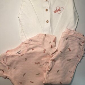 Conjunto Bebê Rosé Libélulas 3 Peças