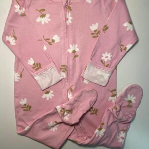 Pijama Bebê Floral Rosé com Zíper