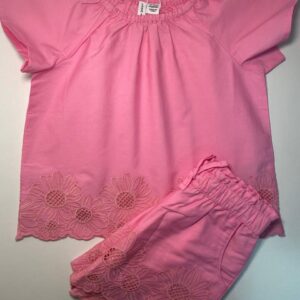 Conjunto Rosa com Bordado Floral 🌸💖