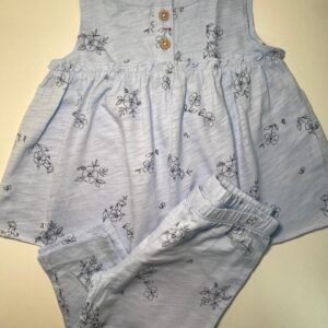 Conjunto Floral Azul Delicado