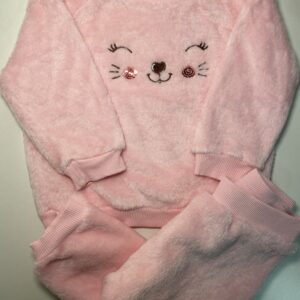Conjunto de Calça e Malha Rosa de Ursinho