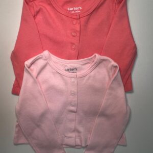 Kit de Blusas Manga Longa Carter’s em Tons de Rosa