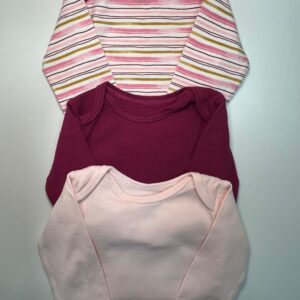 Kit de Bodys Manga Longa em Tons de Rosa
