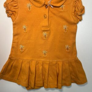 Vestido Body Caramelo com Bordado de Coqueiros