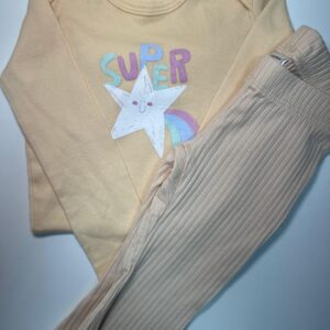 Conjunto Body Baby com Calça Canelada