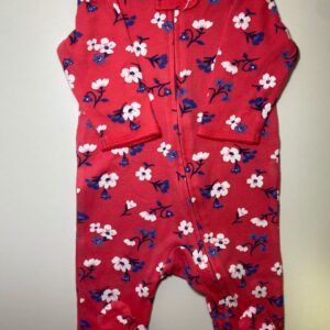 Pijama Rosa Escuro com Flores Brancas
