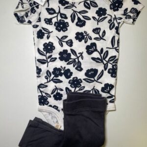 Conjunto Infantil Body Floral + Calça Legging