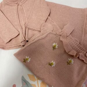 Conjunto Infantil em Tricô com Manta e Touca