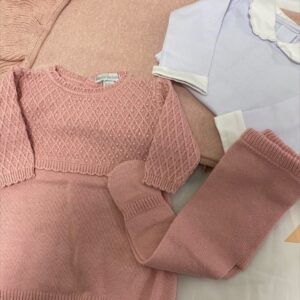 Saída de Maternidade em Tricô Rosa